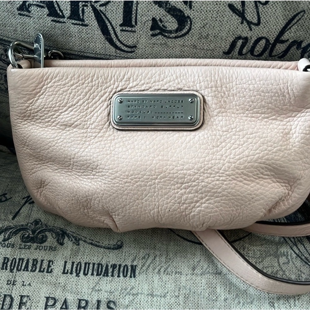 Marc by Marc Jacobs Blush Pebbled Leather Crossbody with Silver Hardware